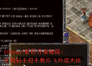 60wowsf新区开服秘籍:老司机手把手教你飞升成大佬 60wowsf新区开服秘籍:老司机手把手教你飞升成大佬