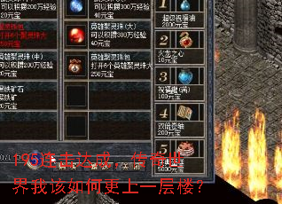 195连击达成,传奇世界我该如何更上一层楼? 195连击达成,传奇世界我该如何更上一层楼?