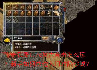 传奇私服1.76复古合击怎么玩?新手如何快速入门攻陷沙城? 传奇私服1.76复古合击怎么玩?新手如何快速入门攻陷沙城?